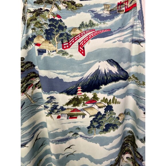 L.A. Movers Girl Vintage Sun dress Adjustable Straps SZ 12 Rayon Asian Print Vil - Picture 6 of 10